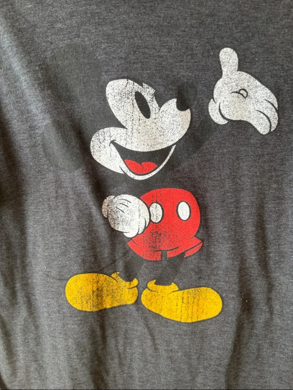 Disney Mickey Mouse Graphic Tee Shirt Short Sleeves Dark Gray Size Large - Picture 4 of 7